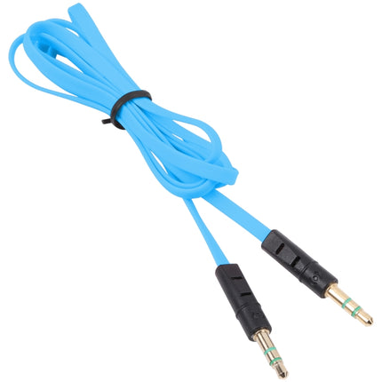 1m Noodle Style Aux Audio Cable 3.5mm Male to Male, Compatible with Phones, Tablets, Headphones, MP3 Player, Car/Home Stereo & More(Blue)-garmade.com