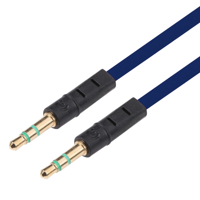 1m Noodle Style Aux Audio Cable 3.5mm Male to Male, Compatible with Phones, Tablets, Headphones, MP3 Player, Car/Home Stereo & More(Dark Blue)-garmade.com