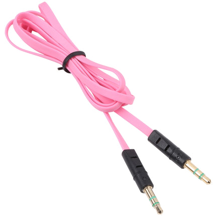 1m Noodle Style Aux Audio Cable 3.5mm Male to Male, Compatible with Phones, Tablets, Headphones, MP3 Player, Car/Home Stereo & More(Pink)-garmade.com