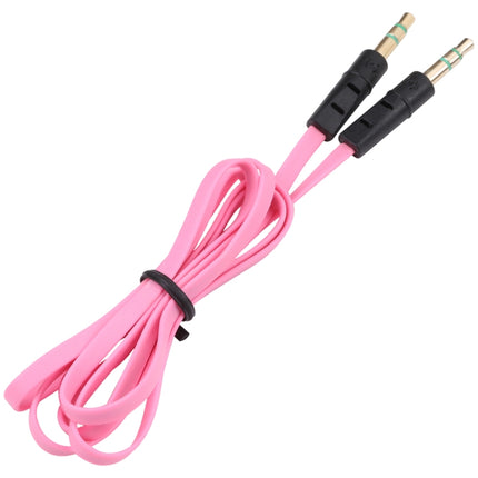 1m Noodle Style Aux Audio Cable 3.5mm Male to Male, Compatible with Phones, Tablets, Headphones, MP3 Player, Car/Home Stereo & More(Pink)-garmade.com