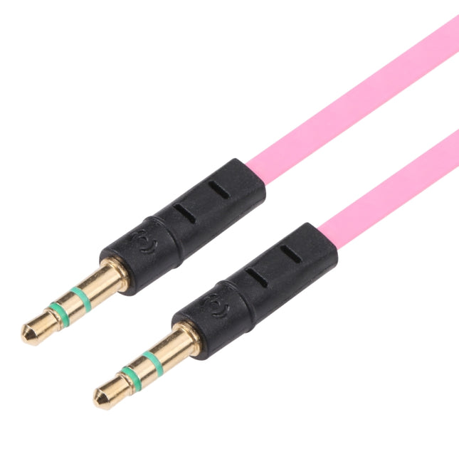 1m Noodle Style Aux Audio Cable 3.5mm Male to Male, Compatible with Phones, Tablets, Headphones, MP3 Player, Car/Home Stereo & More(Pink)-garmade.com