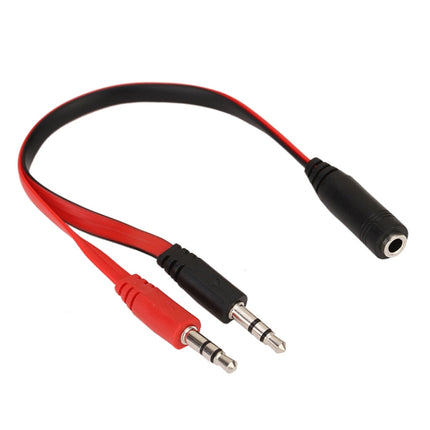 Noodle Style 3.5mm Jack Microphone + Earphone Cable for PC / Laptop, Length: 22cm-garmade.com