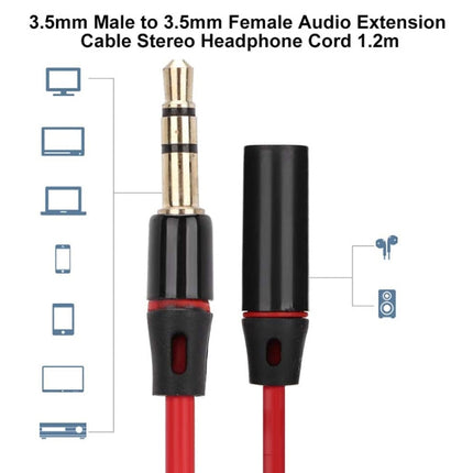 Aux Audio Cable 3.5mm Male to Female, Compatible with Phones, Tablets, Headphones, MP3 Player, Car/Home Stereo & More, Length: 1.2m-garmade.com
