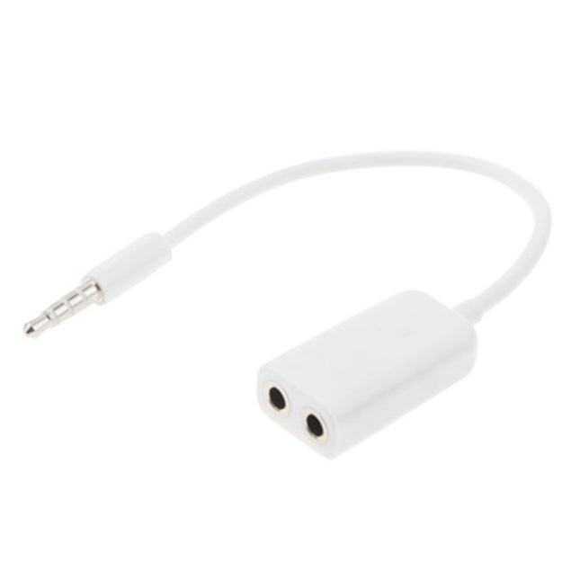 Stereo Audio Aux Cable 3.5mm Male to 2 Female Splitter Adapter, Compatible with Phones, Tablets, Headphones, MP3 Player, Car/Home Stereo & More(White)-garmade.com