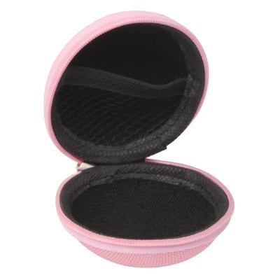 Grid Style Carrying Bag Box for Headphone / Earphone(Pink)-garmade.com