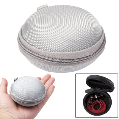 Grid Style Carrying Bag Box for Headphone / Earphone(Grey)-garmade.com