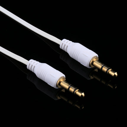 Aux Audio Cable 3.5mm Male to Male Retractable Cord, Compatible with Phones, Tablets, Headphones, MP3 Player, Car/Home Stereo & More, Length: 11cm to 80cm(White)-garmade.com