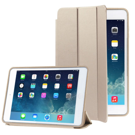 3-folding Naturally Treated Leather Smart Case with Sleep / Wake-up Function & Holder for iPad Air-garmade.com