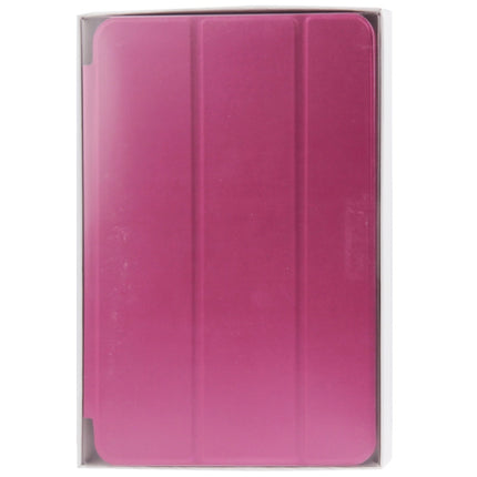 3-folding Naturally Treated Leather Smart Case with Sleep / Wake-up Function & Holder for iPad Air(Magenta)-garmade.com