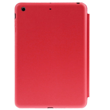 3-folding Naturally Treated Leather Smart Case with Sleep / Wake-up Function & Holder for iPad Air(Red)-garmade.com