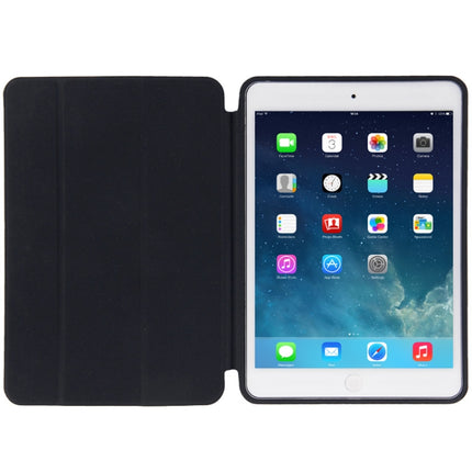 3-folding Naturally Treated Leather Smart Case with Sleep / Wake-up Function & Holder for iPad Air(Black)-garmade.com