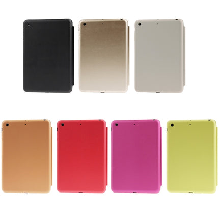 3-folding Naturally Treated Leather Smart Case with Sleep / Wake-up Function & Holder for iPad Air(Magenta)-garmade.com