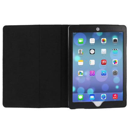 Litchi Texture Flip Leather Case with Holder & Sleep / Wake-up Function for iPad Air(Black)-garmade.com