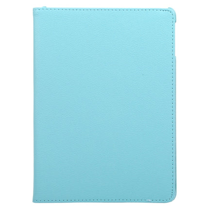 For iPad 9.7 (2018) & iPad 9.7 (2017) & Air 2 & Air 360 Degree Rotation Litchi Texture Leather Case with 2 Gears Holder(Blue)-garmade.com