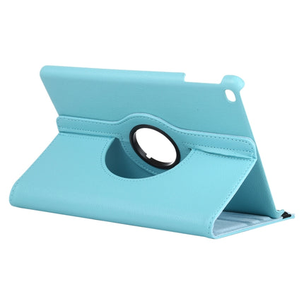 For iPad 9.7 (2018) & iPad 9.7 (2017) & Air 2 & Air 360 Degree Rotation Litchi Texture Leather Case with 2 Gears Holder(Blue)-garmade.com