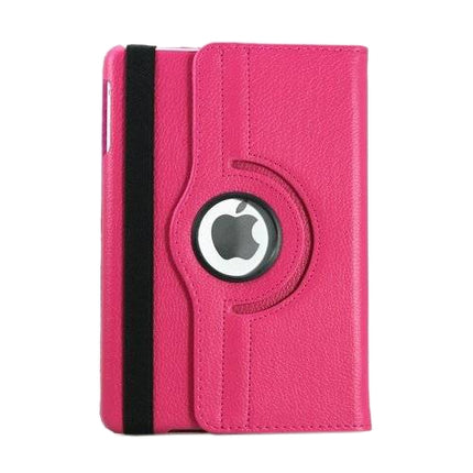 For iPad 9.7 (2018) & iPad 9.7 (2017) & Air 2 & Air 360 Degree Rotation Litchi Texture Leather Case with 2 Gears Holder(Magenta)-garmade.com