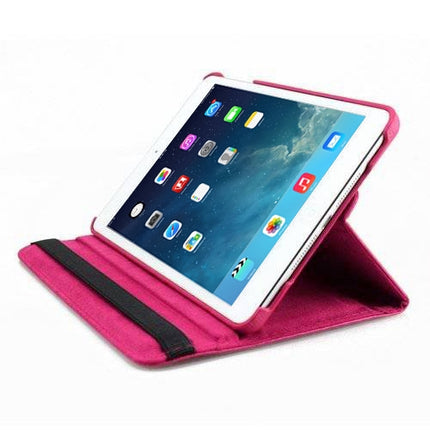 For iPad 9.7 (2018) & iPad 9.7 (2017) & Air 2 & Air 360 Degree Rotation Litchi Texture Leather Case with 2 Gears Holder(Magenta)-garmade.com