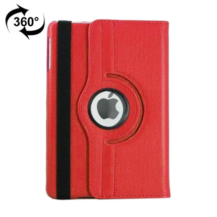 For iPad 9.7 (2018) & iPad 9.7 (2017) & Air 2 & Air 360 Degree Rotation Litchi Texture Leather Case with 2 Gears Holder(Red)-garmade.com