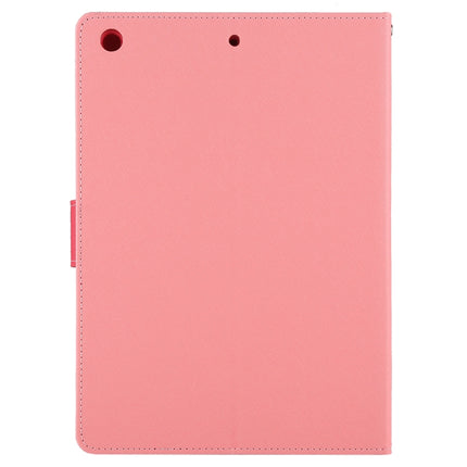 GOOSPERY FANCY DIARY for iPad Air Cross Texture Leather Case with Card Slot & Holder & Wallet(Pink)-garmade.com