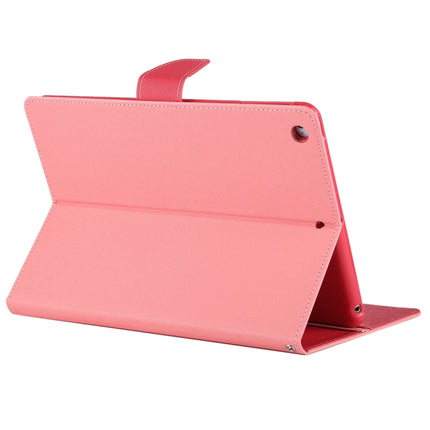 GOOSPERY FANCY DIARY for iPad Air Cross Texture Leather Case with Card Slot & Holder & Wallet(Pink)-garmade.com