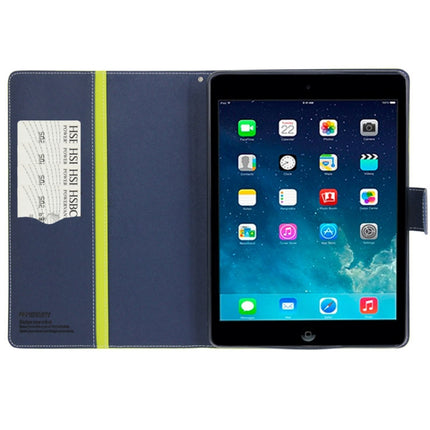 GOOSPERY FANCY DIARY for iPad Air Cross Texture Leather Case with Card Slot & Holder & Wallet(Green)-garmade.com