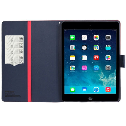 GOOSPERY FANCY DIARY for iPad Air Cross Texture Leather Case with Card Slot & Holder & Wallet(Red)-garmade.com