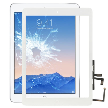 Controller Button + Home Key Button PCB Membrane Flex Cable + Touch Panel Installation Adhesive, Touch Panel for iPad Air / iPad 5(White)-garmade.com