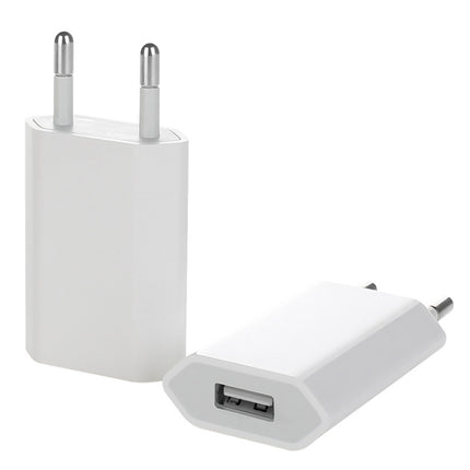 5V / 1A (EU Plug) USB Charger Adapter For iPhone, Galaxy, Huawei, Xiaomi, LG, HTC and Other Smart Phones, Rechargeable Devices(White)-garmade.com