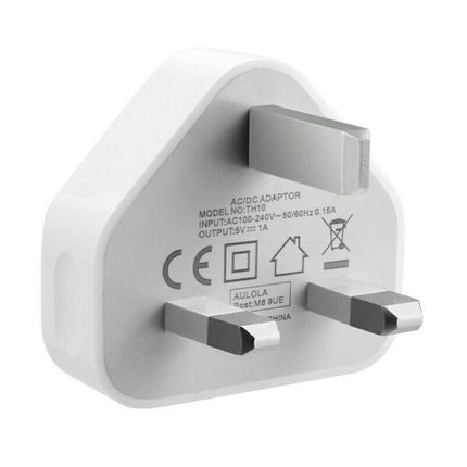 5V / 1A (UK Plug) USB Charger Adapter For iPhone, Galaxy, Huawei, Xiaomi, LG, HTC and Other Smart Phones, Rechargeable Devices(White)-garmade.com