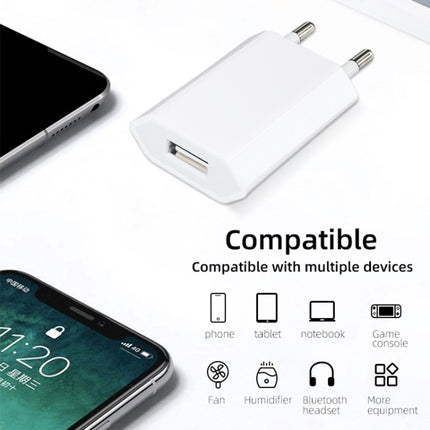 High Quality 5V / 1A EU Plug USB Charger Adapter For iPhone, Galaxy, Huawei, Xiaomi, LG, HTC and Other Smart Phones, Rechargeable Devices(White)-garmade.com