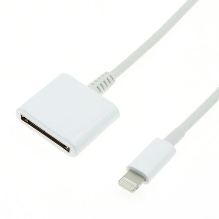 8 Pin Male to 30 Pin Female Sync Data Cable Adapter, Cable Length: 14cm(White)-garmade.com