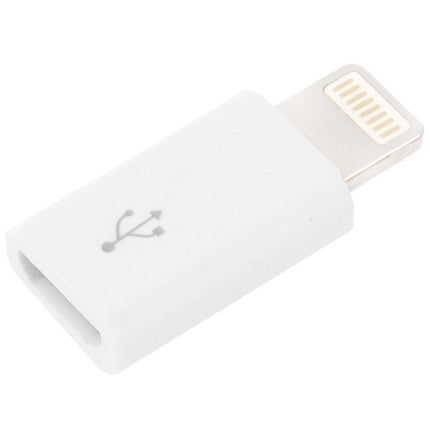 Micro 5 Pin USB to 8 Pin Charge & Data Transfer Adapter(White)-garmade.com