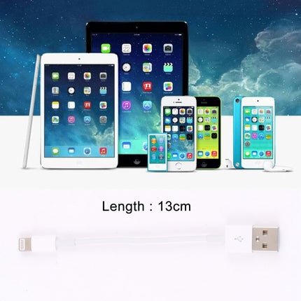 8 Pin to USB Sync Data / Charging Cable, Cable Length: 13cm(White)-garmade.com