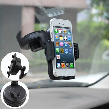 Suction Cup 360 Degree Rotatable Car Holder, For iPhone, Galaxy, Huawei, Xiaomi, LG, HTC and Other Smart Phones(Black)-garmade.com