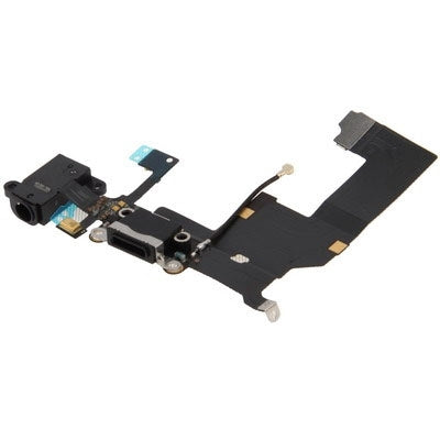 Tail Connector Charger Flex Cable + Headphone Audio Jack Ribbon Flex Cable for iPhone 5(Black)-garmade.com