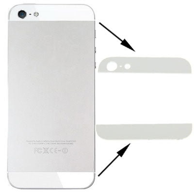 OEM Version Back Cover Top & Bottom Glass Lens for iPhone 5(White)-garmade.com