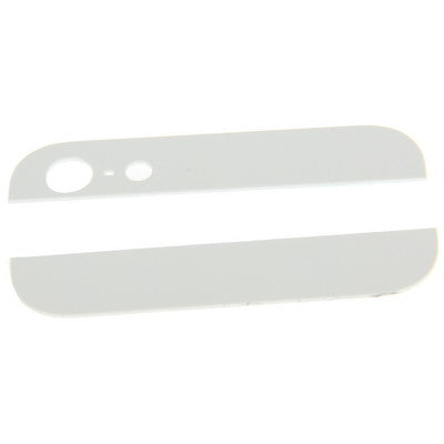 Back Cover Top & Bottom Glass Lens for iPhone 5(White)-garmade.com