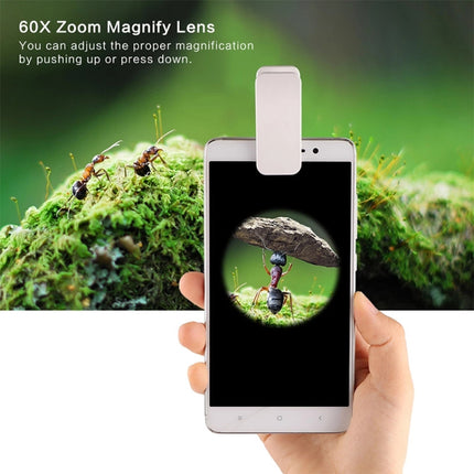 60X Zoom Digital Mobile Phone Microscope Magnifier with LED Light & Clip for Galaxy Note III / N9000 / i9500 / iPhone 5 & 5S & 5C-garmade.com