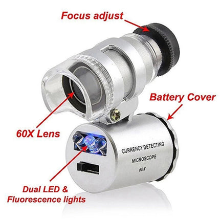 65X Zoom Digital Mobile Phone Microscope Magnifier with LED Light & Clip for Galaxy Note III / N9000 / i9500 / iPhone 5 & 5S & 5C-garmade.com
