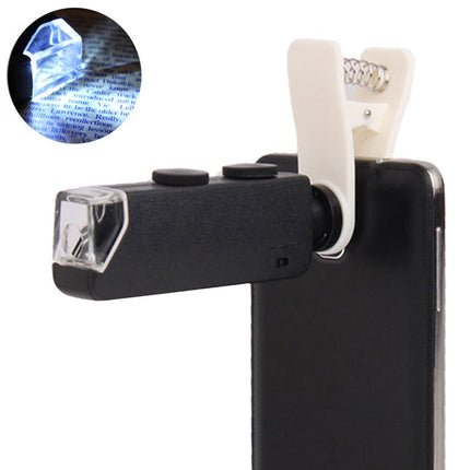 60-100X Zoom Digital Mobile Phone Microscope Magnifier with LED Light & Clip for Galaxy Note III / N9000 / i9500 / iPhone 5 & 5S & 5C-garmade.com
