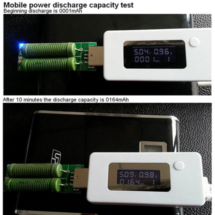 KCX-017 Mini Mobile Power Capacity Tester(White)-garmade.com