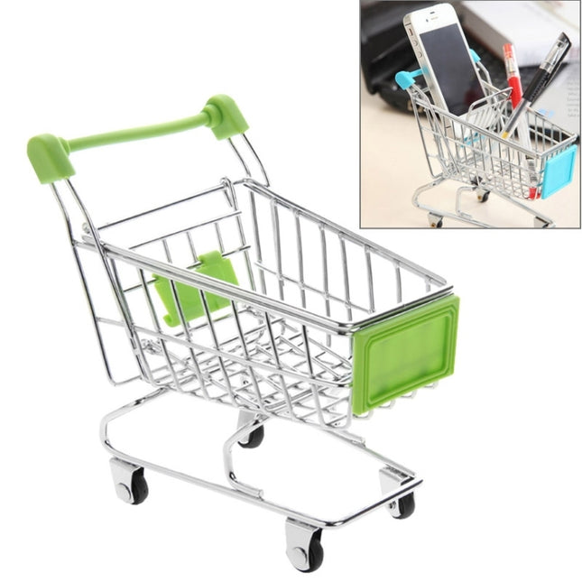 Universal Mini Grocery Shopping Cart Style Desktop Storage Box / Holder(Green)-garmade.com