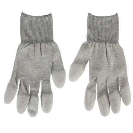 Anti Static ESD Safe Universal Size PU Fingertip Coating Gloves for Computer / Electronic / Phone Repair, Pair of 2(Grey)-garmade.com