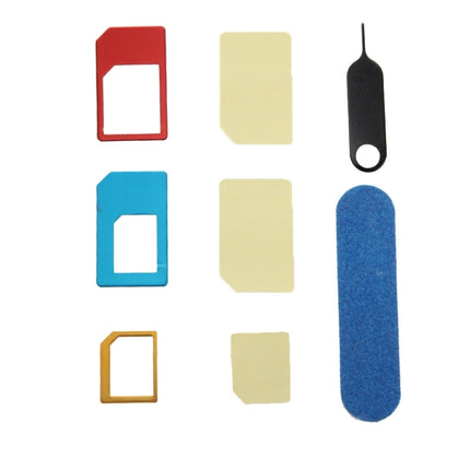 Nano SIM to Micro SIM Card Adapter + Nano SIM to Standard SIM Card Adapter + Micro SIM to Standard SIM Card Adapter + Sim Card Tray Holder Eject Pin Key Tool with Double Sided Tape for iPhone 5 & 5S, iPhone 4 & 4S, 3GS / 3G-garmade.com