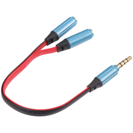 Noodle Style Aux Audio Cable 3.5mm Male to 2 x Female Splitter Connector, Compatible with Phones, Tablets, Headphones, MP3 Player, Car/Home Stereo & More(Blue)-garmade.com