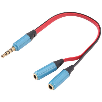 Noodle Style Aux Audio Cable 3.5mm Male to 2 x Female Splitter Connector, Compatible with Phones, Tablets, Headphones, MP3 Player, Car/Home Stereo & More(Blue)-garmade.com