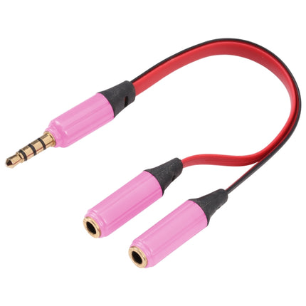 Noodle Style Aux Audio Cable 3.5mm Male to 2 x Female Splitter Connector, Compatible with Phones, Tablets, Headphones, MP3 Player, Car/Home Stereo & More(Pink)-garmade.com