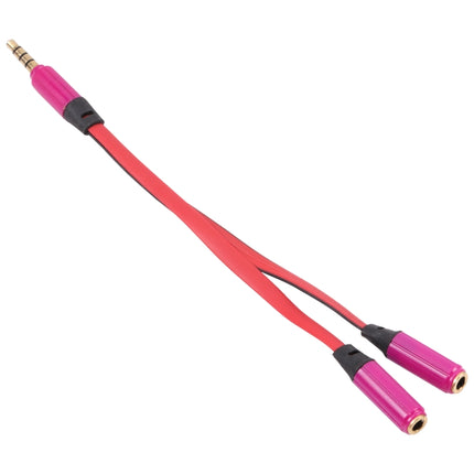 Noodle Style Aux Audio Cable 3.5mm Male to 2 x Female Splitter Connector, Compatible with Phones, Tablets, Headphones, MP3 Player, Car/Home Stereo & More(Magenta)-garmade.com