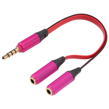 Noodle Style Aux Audio Cable 3.5mm Male to 2 x Female Splitter Connector, Compatible with Phones, Tablets, Headphones, MP3 Player, Car/Home Stereo & More(Magenta)-garmade.com