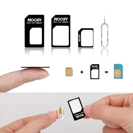 4 in 1 (Nano SIM to Micro SIM Card+ Micro SIM to Standard Card + Nano SIM to Standard Card + Sim Card Tray Holder Eject Pin Key Tool) Kit for iPhone 5 / iPhone 4 & 4S(Black)-garmade.com